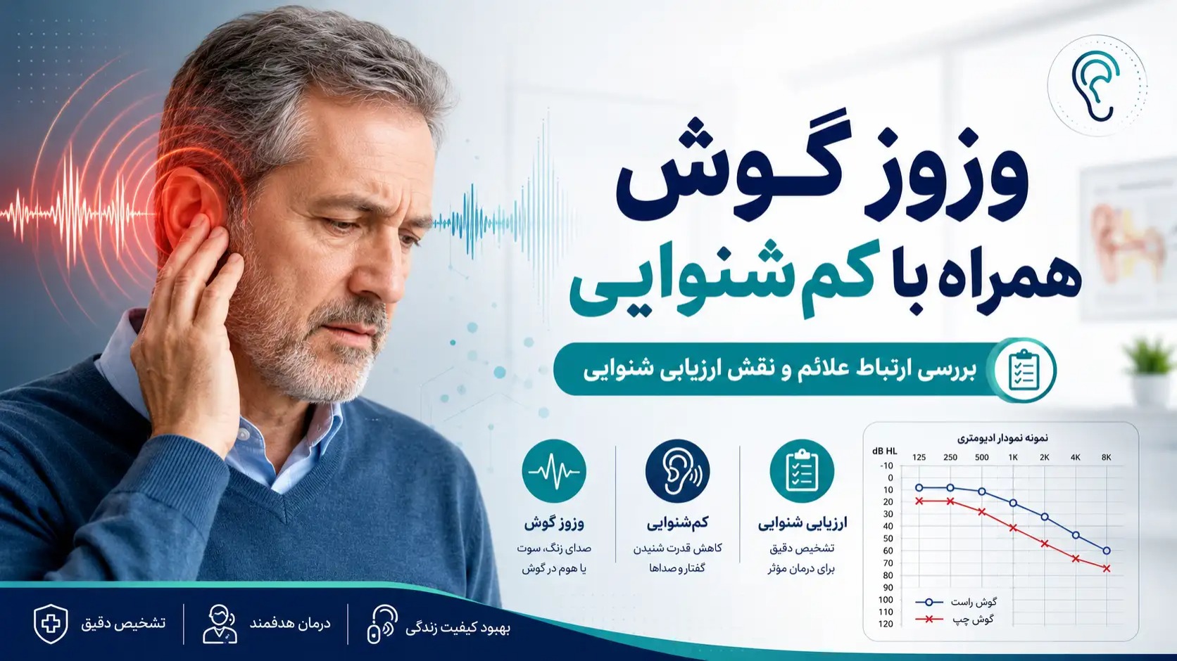 وزوز گوش همراه با کم‌شنوایی؛ چه زمانی سمعک می‌تواند کمک‌کننده باشد؟